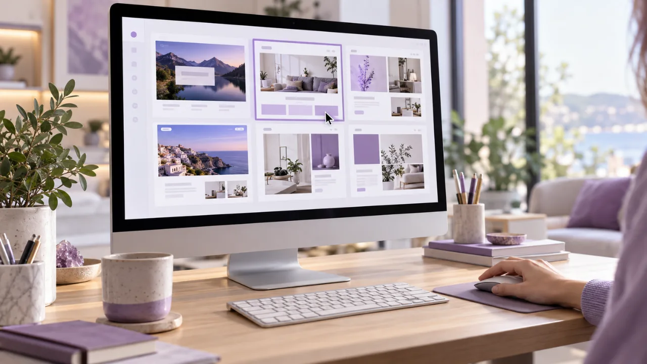 Hazır tema seçenekleri arasından web sitesi tasarımını seçen kullanıcı